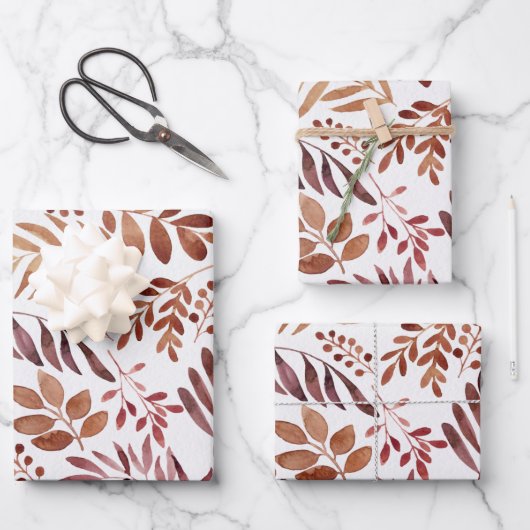 Aquarelle Rustique Bourgogne feuille  (Recto)