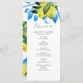 Aquarelle rustique Branche de citron Menus Mariage (Devant / Derrière)