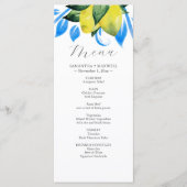Aquarelle rustique Branche de citron Menus Mariage (Devant)