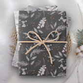 Aquarelle rustique Dusty Gris Feuille hiver