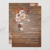 Aquarelle rustique Faire-part de mariage florale (Devant / Derrière)