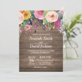 Aquarelle rustique Faire-part de mariage florale (Debout devant)