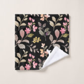 Aquarelle Rustique Feuille Monogramme (Gant de toilette)