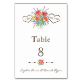 Aquarelle rustique Fleurs sauvages Numéro de table (Dos)