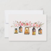 Aquarelle rustique Floral Lanterne Mariage Merci (Dos)