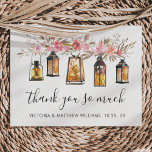 Aquarelle rustique Floral Lanterne Mariage Merci<br><div class="desc">Ce Carte de remerciements Mariage est orné de lanternes rustiques aquarellées,  de bougies et de fleurs roses. Pour une personnalisation plus avancée de cette conception,  veuillez cliquer sur le bouton "Personnaliser". Des articles correspondants sont également disponibles.</div>