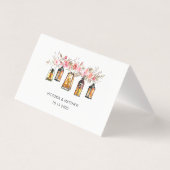 Aquarelle rustique Floral Lanterne Mariage Place (Back)