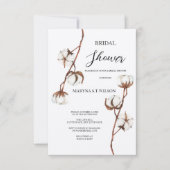 Aquarelle rustique invitation fleur de coton de na (Devant)