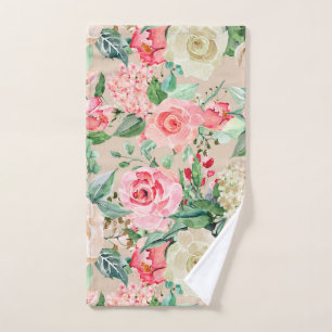 Aquarelle rustique moderne de rose rose de crème