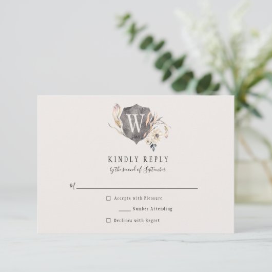 Aquarelle rustique Monogram Crest RSVP (Debout devant)