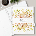 Aquarelle Rustique personnalisée<br><div class="desc">Ce planificateur botanique rustique est décoré de feuillage d'aquarelle dans les tons automnaux. Facilement personnalisable avec l'année, votre nom ou monogramme. Utilisez l'outil de conception pour modifier la taille, le style ou la couleur du texte. En créant notre oeuvre, vous ne trouverez pas cette image exacte d'autres créateurs. Aquarelle originale...</div>