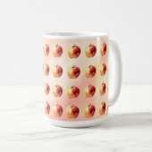 Aquarelle rustique Pomme Motif de café Mug (Devant droit)