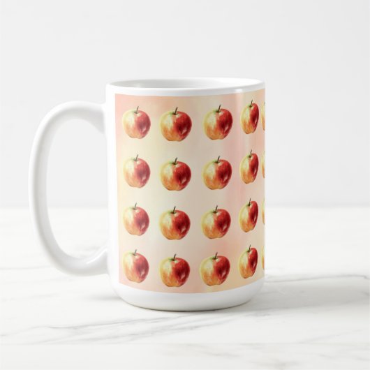 Aquarelle rustique Pomme Motif de café Mug (Gauche)
