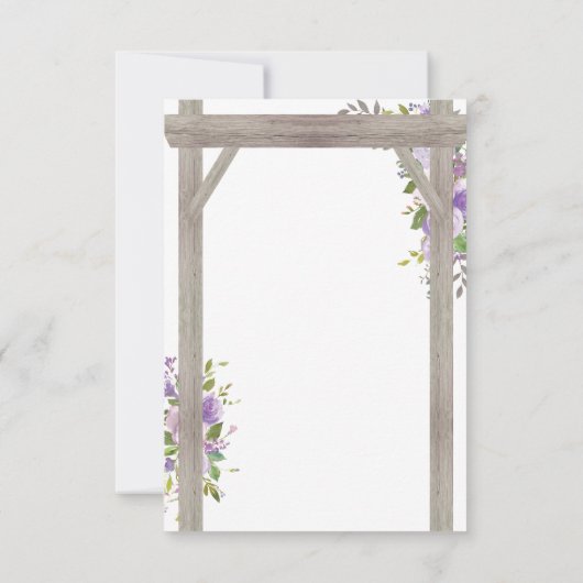 Aquarelle rustique Purple Mariage Floral RSVP (Dos)