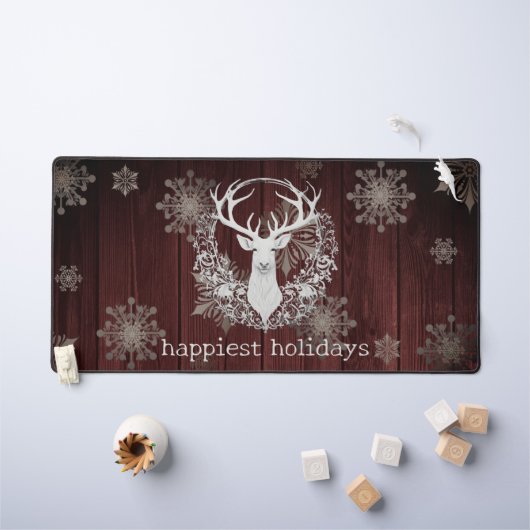 Aquarelle rustique renne blanc | Red (Tableau pour enfants)