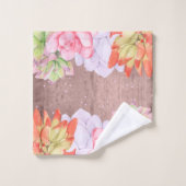 Aquarelle rustique Succulents (Gant de toilette)