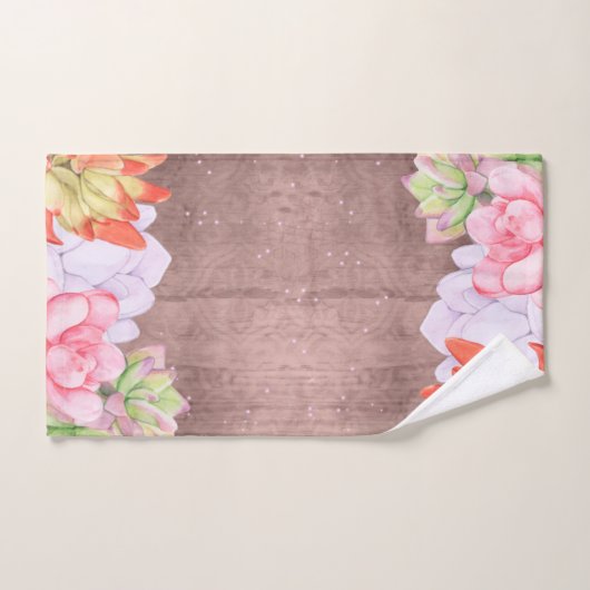 Aquarelle rustique Succulents (Serviette à main)