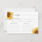 Aquarelle Rustique tournesol carte de recette mini (Devant)