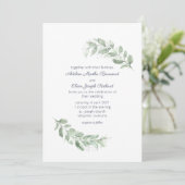 Aquarelle rustique Verdure Invitations de mariage (Debout devant)