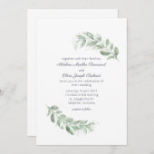 Aquarelle rustique Verdure Invitations de mariage (Devant / Derrière)