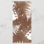 Aquarelle rustique vert sauvage Fern menu Mariage (Dos)