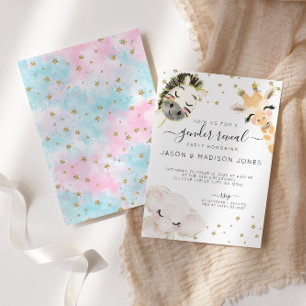 Aquarelle Safari Animal Genre Reveillez Invitation