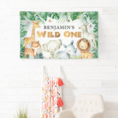 Aquarelle Safari Animaux sauvages Une bannière d'a (En situation)