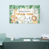 Aquarelle Safari Animaux sauvages Une bannière d'a (Salon professionnel)