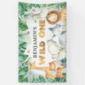 Aquarelle Safari Animaux sauvages Une bannière d'a (Vertical)