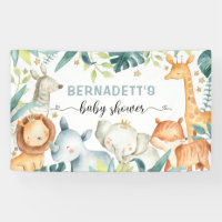 Aquarelle Safari Baby shower sauvage bannière
