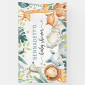 Aquarelle Safari Baby shower sauvage bannière (Vertical)