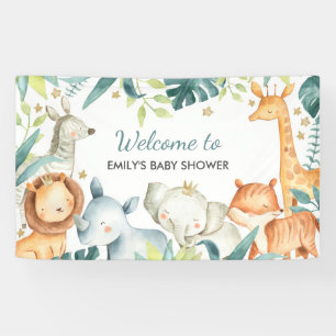 Aquarelle Safari Baby shower sauvage bannière