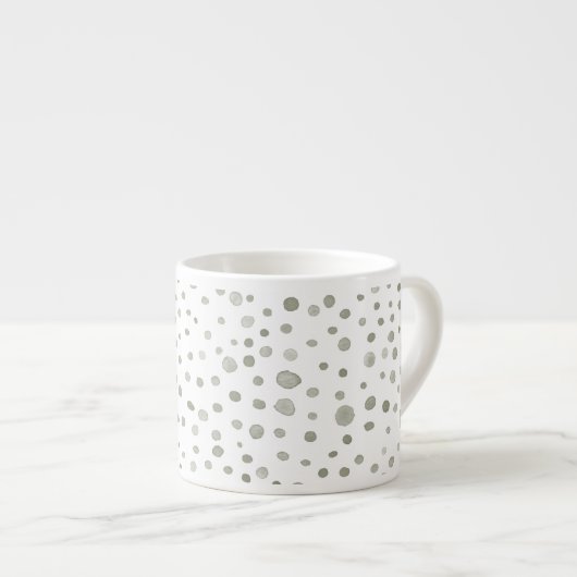Aquarelle Sage Confetti Points Espresso Mug (Devant droit)