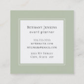 Aquarelle Sage Vert Carte de visite de verdure (Dos)