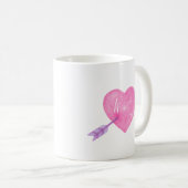 Aquarelle Saint Valentin Coeur Arrow Love Mug (Devant droit)