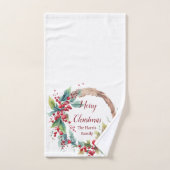 Aquarelle sainte couronne personnalisée Noël (Serviette à main)