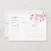 Aquarelle Sakura - carte de recette (Devant)