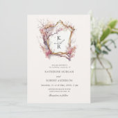 Aquarelle Sakura Cherry Flower Faire-part de maria (Debout devant)