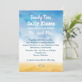 Aquarelle Sandy Toes Wedding Invitation - ciel & s (Debout devant)