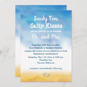 Aquarelle Sandy Toes Wedding Invitation - ciel & s