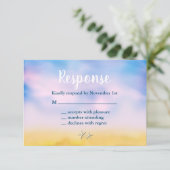 Aquarelle Sandy Toes Wedding RSVP - coucher de sol (Debout devant)