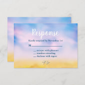 Aquarelle Sandy Toes Wedding RSVP - coucher de sol (Devant / Derrière)
