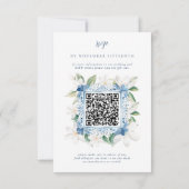 Aquarelle Santorin Grèce | QR Code Mariage RSVP (Dos)