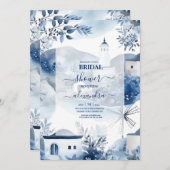 Aquarelle Santorini Destination Invitation nuptial (Devant / Derrière)