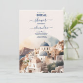 Aquarelle Santorini Destination Invitation nuptial (Debout devant)