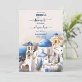 Aquarelle Santorini Destination Invitation nuptial (Debout devant)