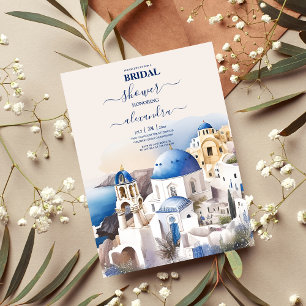 Aquarelle Santorini Destination Invitation nuptial