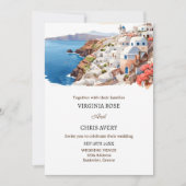 Aquarelle santorini invitations de mariage (Devant)