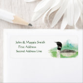 Aquarelle sauvage Étiquette de adresse de plongeon (En situation)