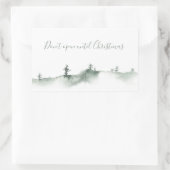 Aquarelle Scene hivernale Stickers Rectangle de sc (Sac)